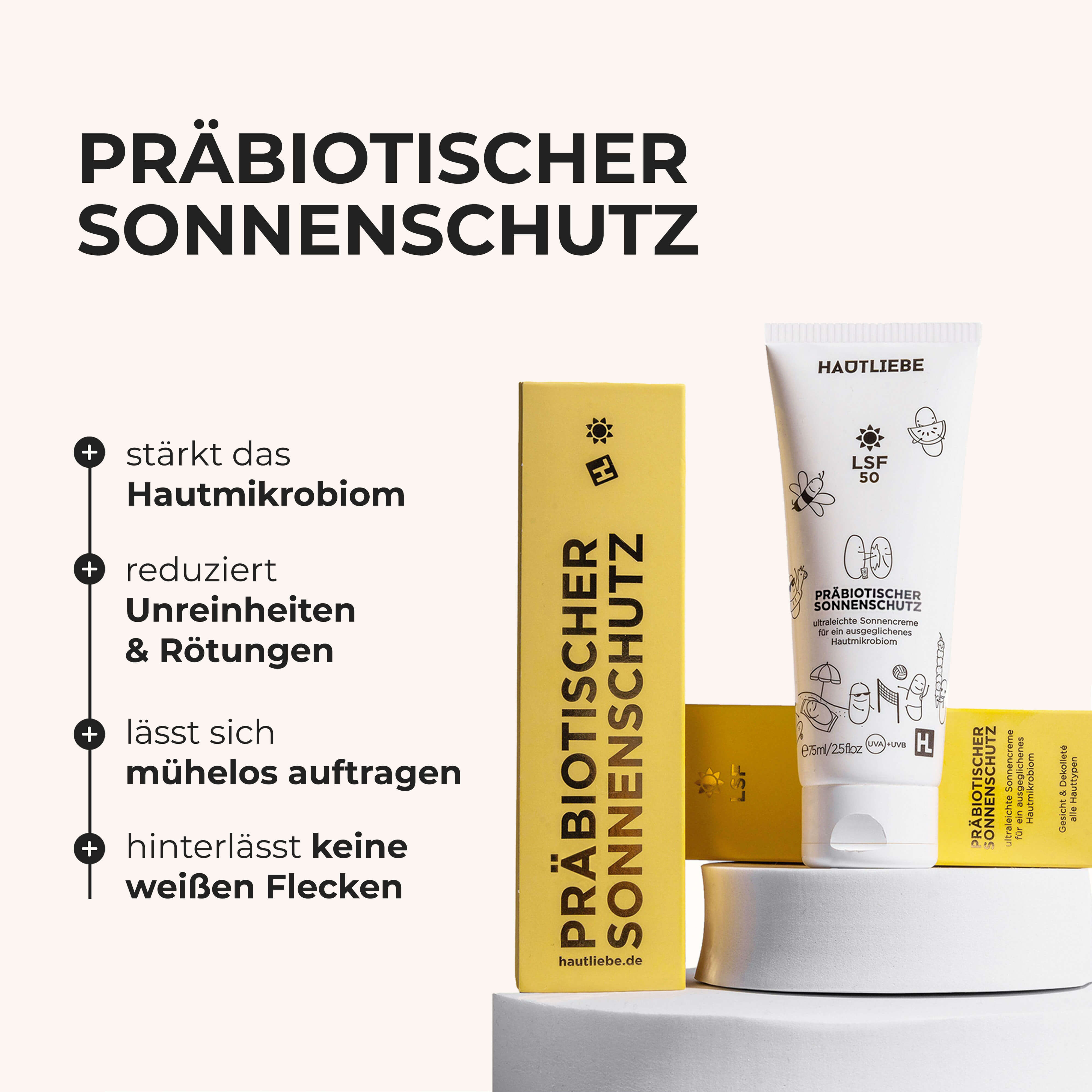 Präbiotischer Sonnenschutz LSF50 - Hautliebe